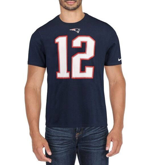 Nike Tom Brady Men's Small New England Patriots Player Pride Tee Shirt Blue - Picture 1 of 4